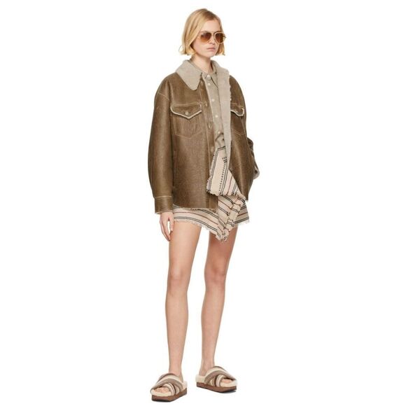 ISABEL MARANT ÉTOILE Jocadia Wrap Plaid Mini Skirt in Ecru NWT Size 40/ US 8 - Picture 5 of 13